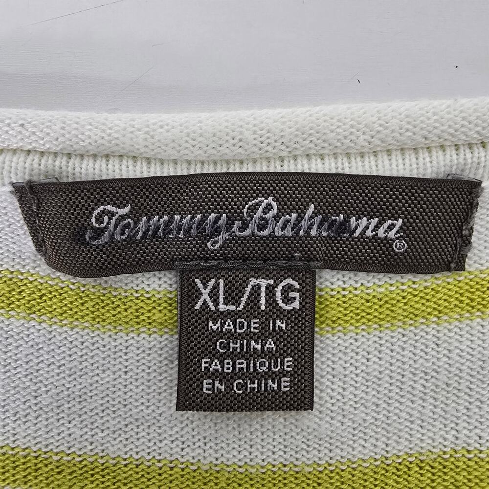 Tommy Bahama Seahorse Striped Sweater XL Crewneck Preppy Coastal Nautical - Picture 11 of 13